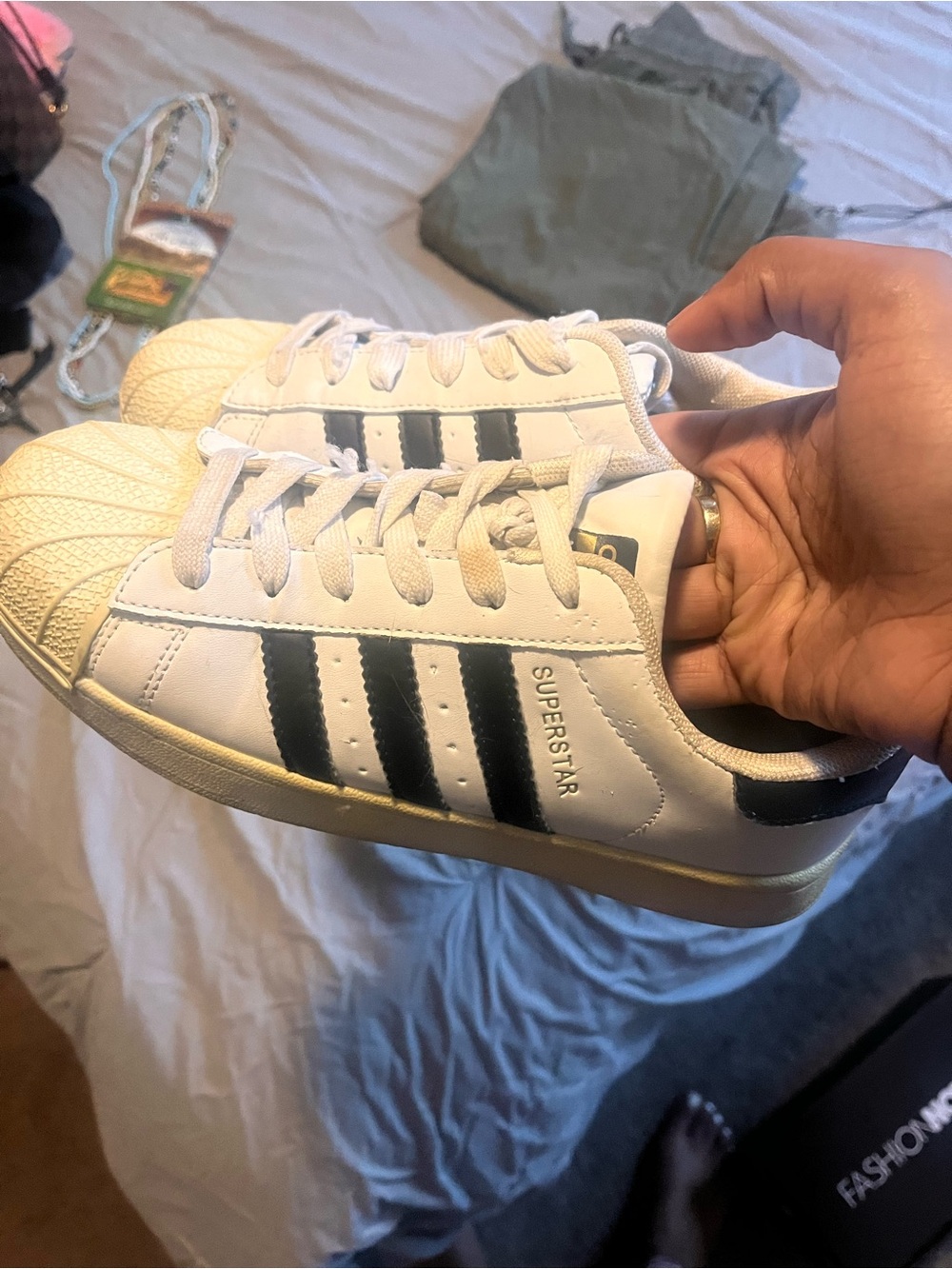 Adidas Superstar Sneakers with Black Stripes - Classic Casual Shoes